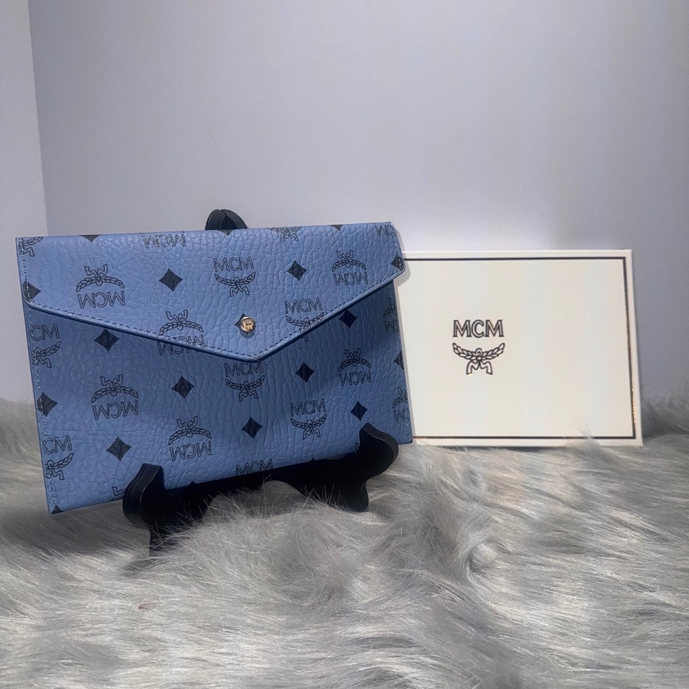 MCM Visetos Logo Monogram Clutch Wallet-NIB